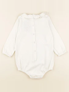 Lililotte - body Alba maille pointelle blanc - 6/9 mois