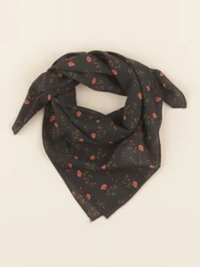 Lililotte - foulard Oscar gris imprimé fleuri 50x50 cm
