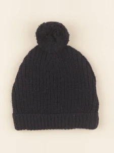 Lililotte - bonnet Basile tricot bleu marine - 2 ans