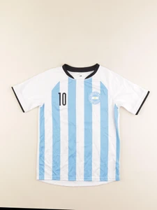 H&M - tee-shirt bleu, blanc - 8/10 ans