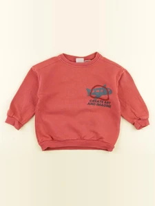 Zara - sweat imprimé au dos rouge - 12/18 mois