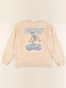 Vertbaudet - sweat imprimé au dos orange - 12 ans