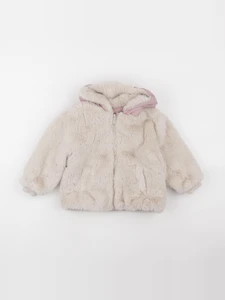 Zara - doudoune réversible blanc, rose - 18/24 mois