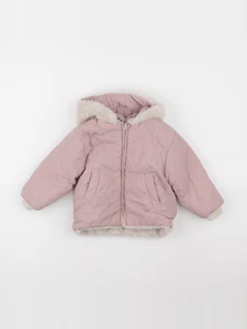 Zara - doudoune réversible blanc, rose - 18/24 mois