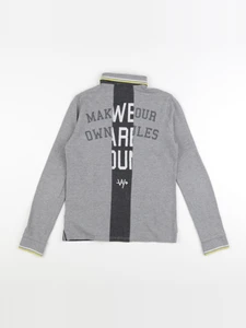 IKKS - polo imprimé au dos gris - 12 ans