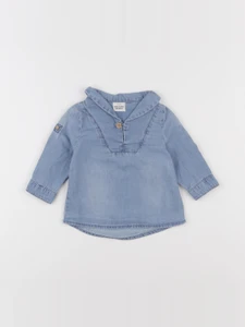 Tape à l'oeil - blouse imprimé au dos bleu - 6 mois