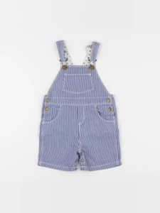Petit Bateau - salopette bleu, blanc - 12 mois
