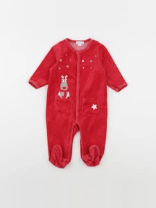 Vertbaudet - pyjama velours rouge - 6 mois