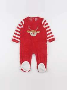 Vertbaudet - pyjama velours blanc, rouge - 12 mois