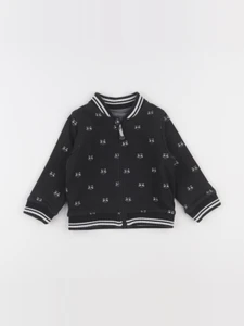 Vertbaudet - sweat réversible gris, noir - 18 mois
