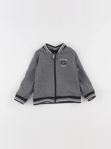 Vertbaudet - sweat réversible gris, noir - 18 mois