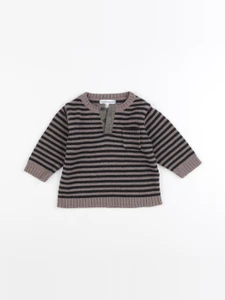 Vertbaudet - pull marron, noir - 6 mois