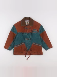 Vintage - veste doublé marron, vert - 6 ans
