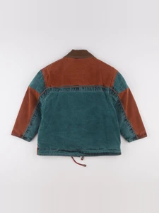 Vintage - veste doublé marron, vert - 6 ans