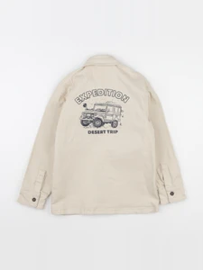 Vertbaudet - veste imprimé au dos beige - 8 ans