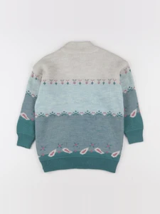 Vintage - pull beige, vert - 4 ans