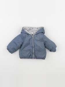IKKS - veste réversible argent, bleu - 6 mois