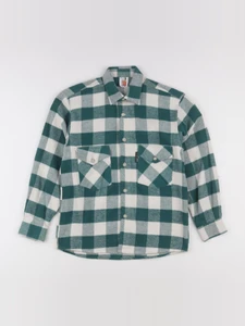 Vintage - chemise vert, blanc - 10 ans
