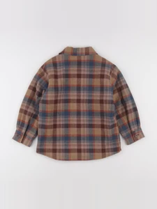 Vintage - sur-chemise marron, bleu, rouge - 6 ans