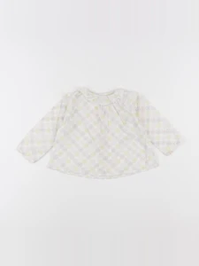 Bonnet à Pompon - blouse blanc - 9 mois