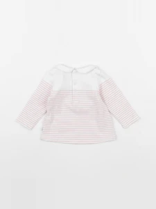 Obaïbi - tee-shirt blanc, rose - 3 mois