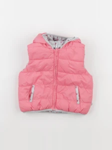 Obaïbi - doudoune réversible gris, rose - 6 mois