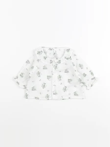 Petit Bateau - blouse blanc, vert - 6 mois