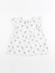 Petit Bateau - blouse blanc, vert - 24 mois