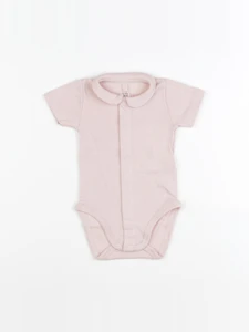 Petit Bateau - body à col rose - 1 mois