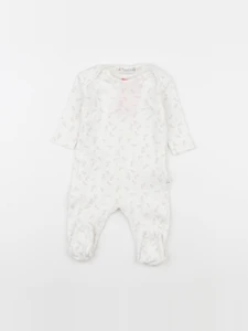 Bonpoint - pyjama coton blanc, rose - 1 mois