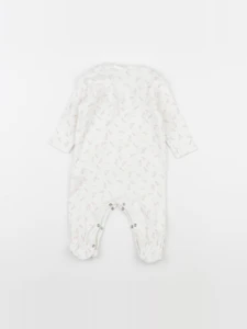 Bonpoint - pyjama coton blanc, rose - 1 mois