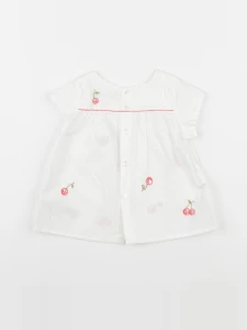 Bonpoint - blouse blanc, rose - 18 mois
