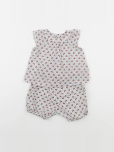 Bonpoint - ensemble blanc, rouge - 6 mois