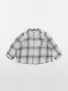 Bonpoint - chemise bleu, gris - 18 mois