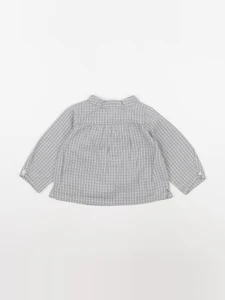 Bonpoint - blouse bleu, gris - 12 mois