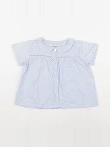 Bonnet à Pompon - blouse bleu - 18 mois