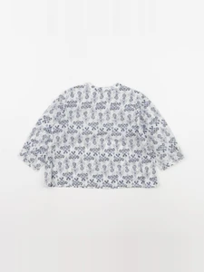 Bonpoint - blouse blanc, bleu - 6 mois