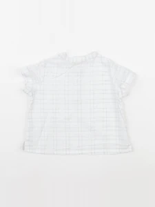 Bonpoint - chemise bleu, blanc - 6 mois