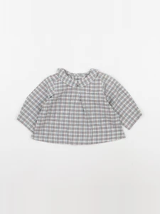 Bonpoint - blouse gris, bleu - 3 mois