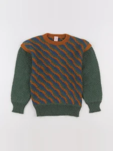 Vintage - pull marron, vert - 2 ans