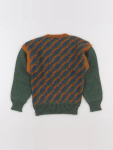 Vintage - pull marron, vert - 2 ans