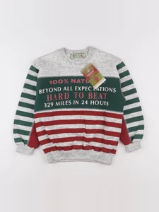 Vintage - sweat gris, vert, rouge - 6 ans