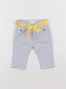 Obaïbi - pantalon blanc, bleu - 3 mois