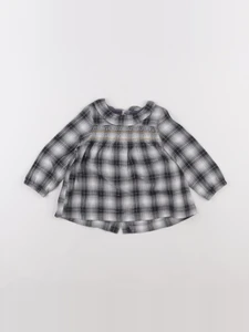 DPAM - blouse blanc, gris - 12 mois