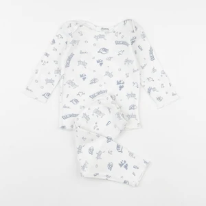 Bonpoint - pyjama coton blanc, bleu - 6 mois