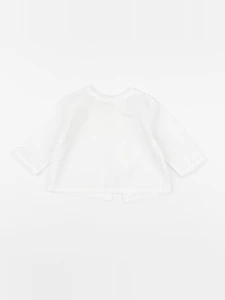 Bonnet à Pompon - blouse blanc - 6 mois