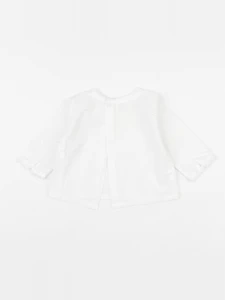 Bonnet à Pompon - blouse blanc - 6 mois