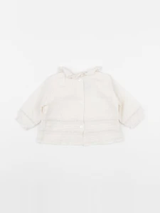Bonnet à Pompon - blouse beige - 1 mois
