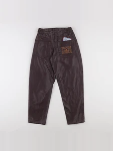 Vintage - pantalon marron simili cuir (état neuf) - 8 ans