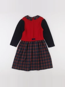 Vintage - robe bleu, rouge - 5 ans